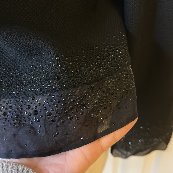 St. John Beaded Organza Trimmed Boucle Jacket Sz12 NWOT - Picture 10 of 15
